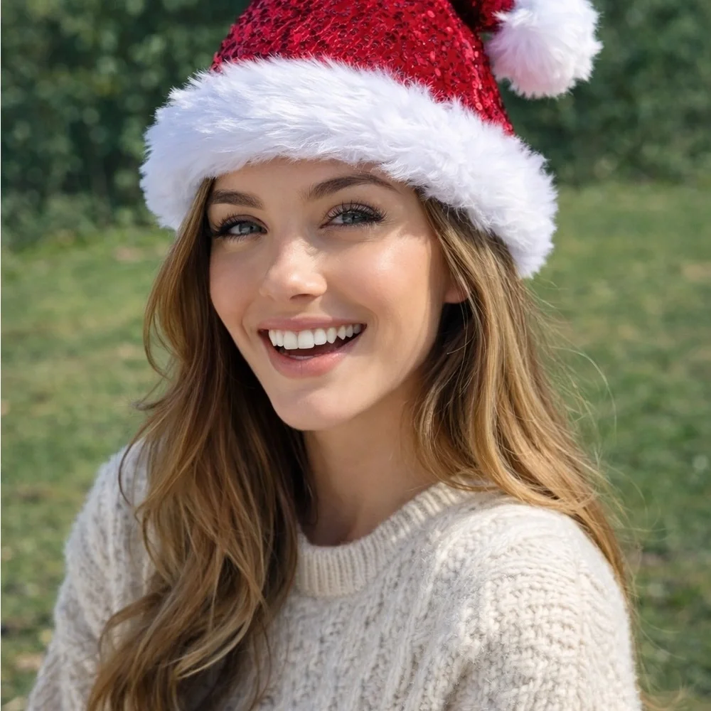 Festive Red and White Santa Hat - Women Accessories